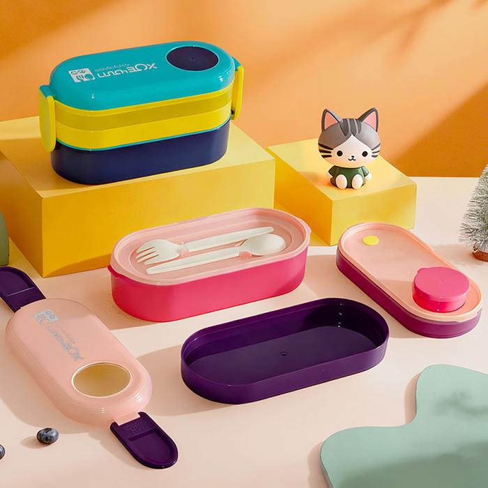 三層便當(dāng)盒(帶硅膠)(9